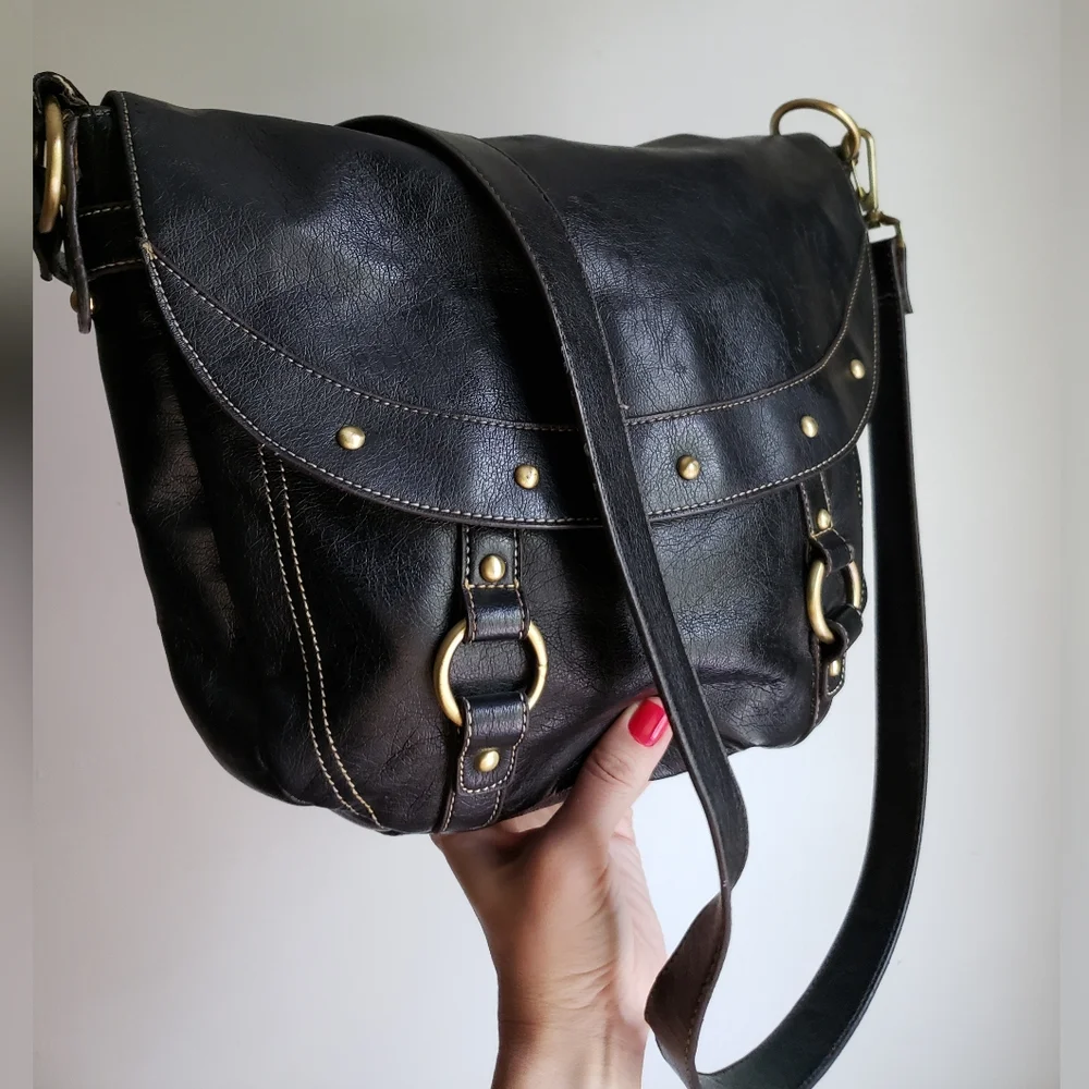 NWOT nine west leather extra large duffle purse - Picture 3 of 16